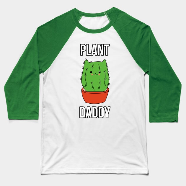 Kawaii Cactus Kitty Cat Plant Daddy Succulent Cacti Baseball T-Shirt by charlescheshire